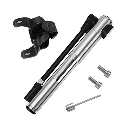Bike Pump : Wghz 360 Degree Rotatable Tracheal Bicycle Pump High Pressure Portable For MTB Inflator (Color : Silver)