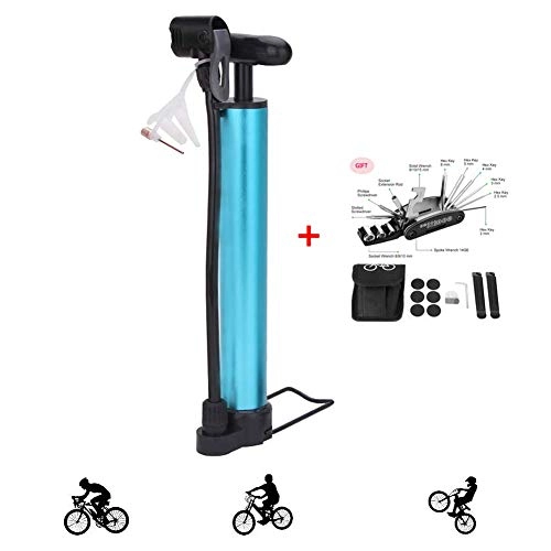 Bike Pump : Wghz Bike Pumps for all Bikes Floor Pump 100 PSI, Floor Pump with 16-in-1 Bicycle Repair Tool, Bike Tire Pump Portable, Bike air Pump for Road, Mountain and Bikes, Ball Pump with Needle