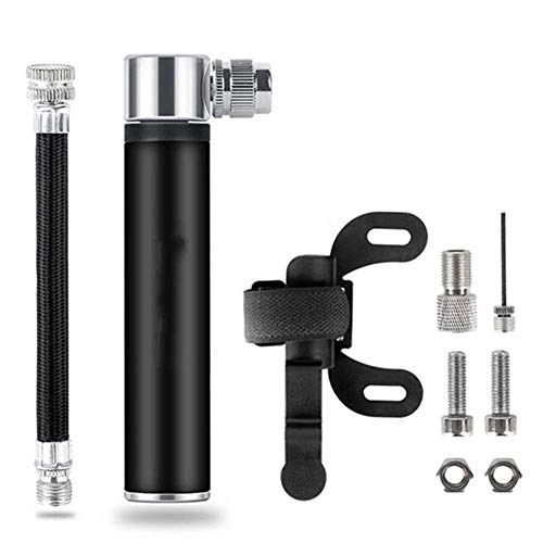 Bike Pump : Wghz Mountain Road Bike Air Pump Aluminum Alloy Portable Bicycle Tire Air Inflator for Basketball Football (Color : Silver)