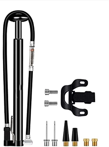 Bike Pump : ZRKJ-jl 160PSI Bicycle Pump With Long Hose Gauge Cycling Air Inflator Valve MTB Road Bike Tire Alloy Pump (Color : Black) (Color : Black) (Color : Black)