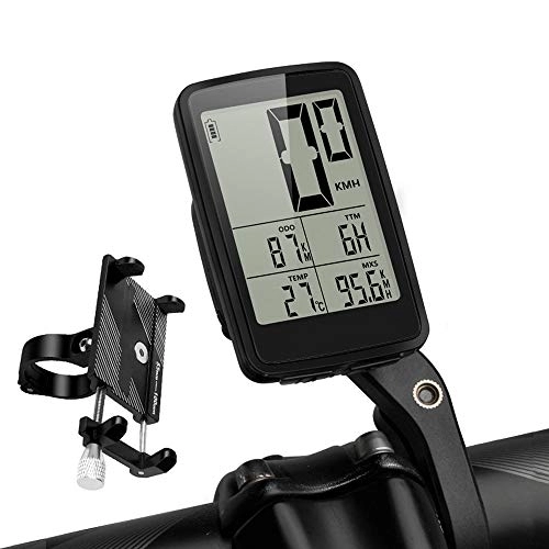 Cycling Computer : 3203211969212549Bike Speedometer / Bike Odometer / Wireless Bicycle Speedometer, Bike Computer Waterproof Accurate Speed Tracking, with Extra Large LCD Display Waterproof & A Solid Phone Holder