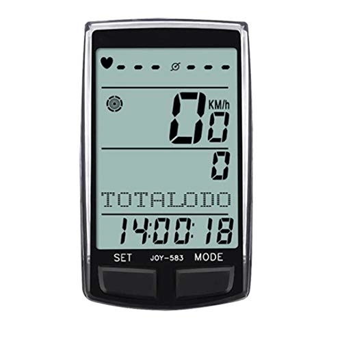 Cycling Computer : NEHARO Bicycle Speedometer Bike Bicycles Waterproof Computers Multi-function Bt Code Table Large-screen Backlight with Eight Countries Language (Color : Black, Size : One size)