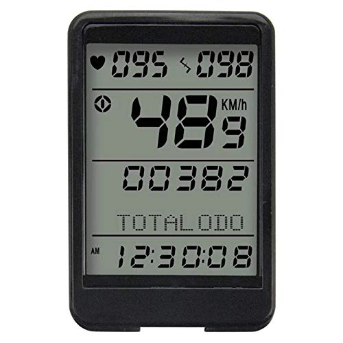 Cycling Computer : QuRRong Bike Computer Cycling Computer Wireless Stopwatch MTB Bike Cycling Odometer Bicycle Speedometer With LCD Backlight - White for Road Bike MTB Bicycle (Color : Black, Size : ONE SIZE)