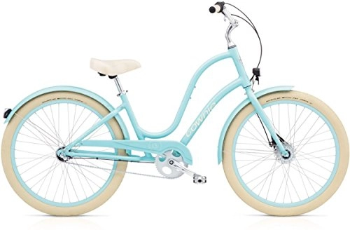 Bici Cruiser : Electra Townie Balloon 3i EQ Damen Fahrrad Blau 26" Beleuchtung Beach Cruiser 3 Gang Schaltung, 537681