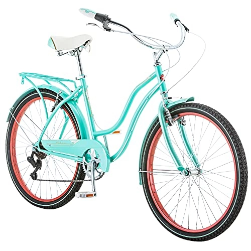 Bici Cruiser : Schwinn Donna Perla 7 Speed Cruiser Ruote 66 cm, S5477C, Blue, 26 inch / Small