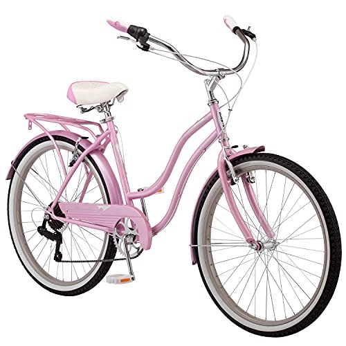 Bici Cruiser : Schwinn Perla Womens Beach Cruiser Bike, Donna, Rosa, 66.04 cm