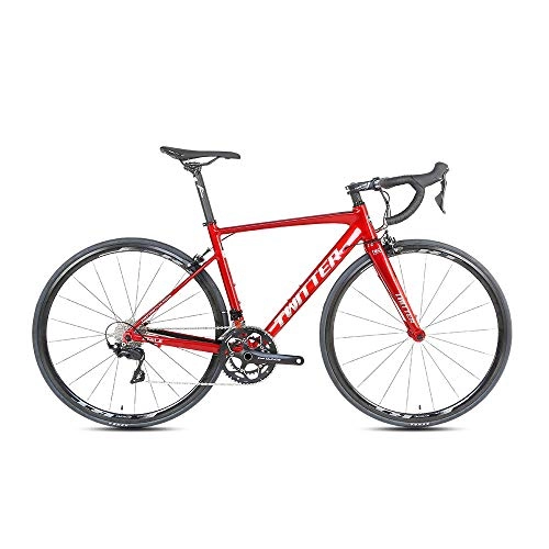 Bici da strada : Bici da Strada in Lega di Alluminio 700C Forcella in Carbonio 16 / 22 velocità Bici da Strada per Componenti R2000 R7000 Bici da Strada da Corsa Bici da Corsa Bici Ammortizzante, Black Red, 46cm