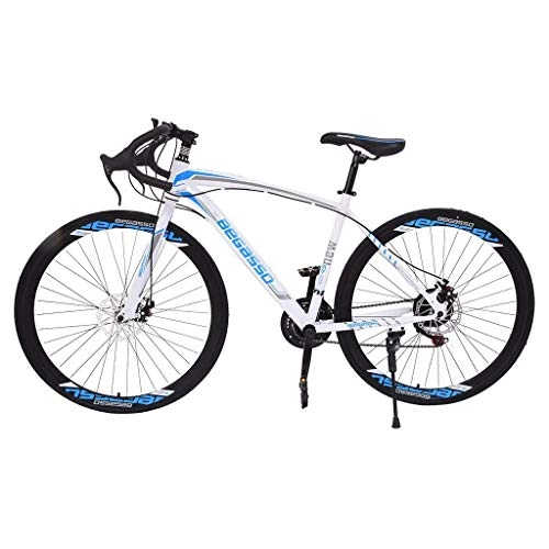 Bici da strada : Bicicletta da strada da 26", in alluminio leggero, bicicletta da strada, bicicletta da corsa Shimano a 21 velocità (bianco)