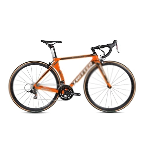 Bici da strada : Bicycles for Adults Speed Carbon Road Bike Groupset 700Cx25C Tire (Color : Orange, Size : 22_48CM)