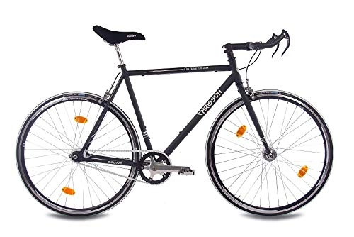 Bici da strada : CHRISSON '28 Pollici Fixie per Bici da Corsa Old Road 1.0 BH Bullhorn Fixed Gear SS Nero Opaco, L