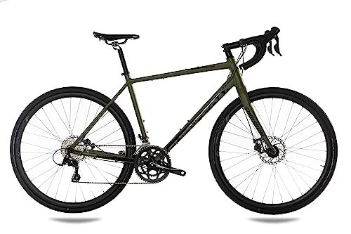 Bici da strada : CHRISSON 28 pollici Gravelbike Gravel Road ONE 2023 18 marce Shimano Sora verde oliva 56 cm