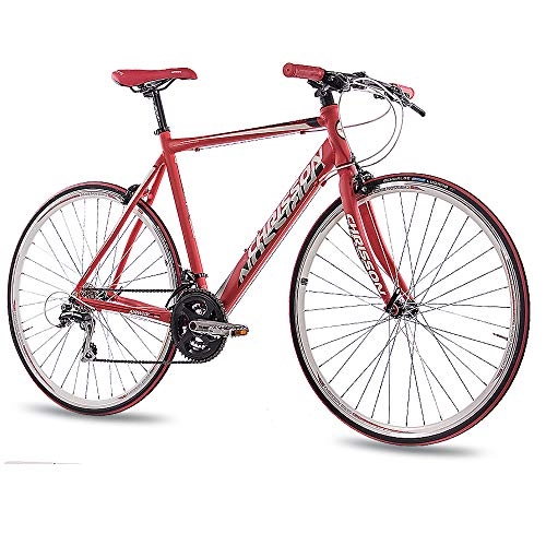 Bici da strada : Chrisson Airwick, bicicletta da corsa da 28 pollici, colore rosso, 56 cm, con cambio Shimano Acera a 24 marce, bicicletta urbana per uomo e donna