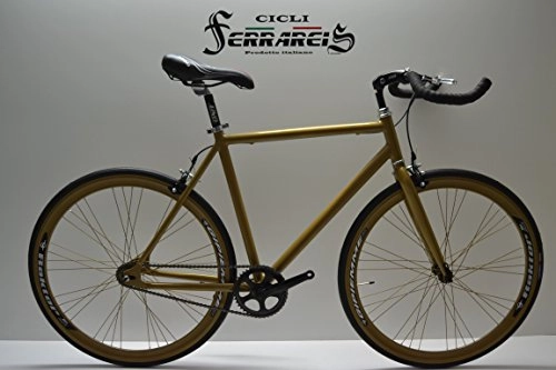 Bici da strada : Cicli Ferrareis Bici Bicicletta Fixed Bike Single Speed Bici Scatto Fisso Gold Alluminio Personalizzabile