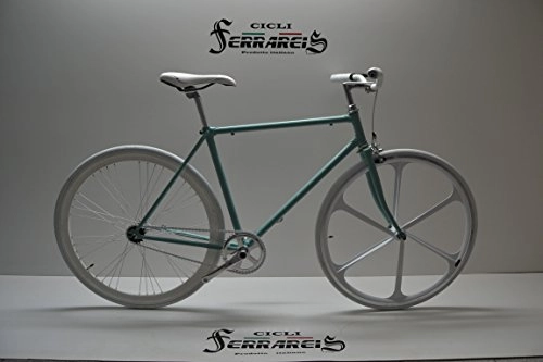 Bici da strada : Cicli Ferrareis Fixed Bike Single Speed Scatto Fisso Verde e Bianco Bici Bicicletta Personalizzabile