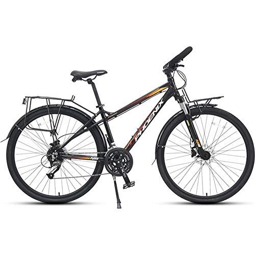 Bici da strada : FANG 27 velocità Bici da Strada, Uomo Donna 700C Pneumatico Telaio in Lega di Alluminio Bicicletta Urbana, Bicicletta con Freno a Disco Idraulico, Men's Black