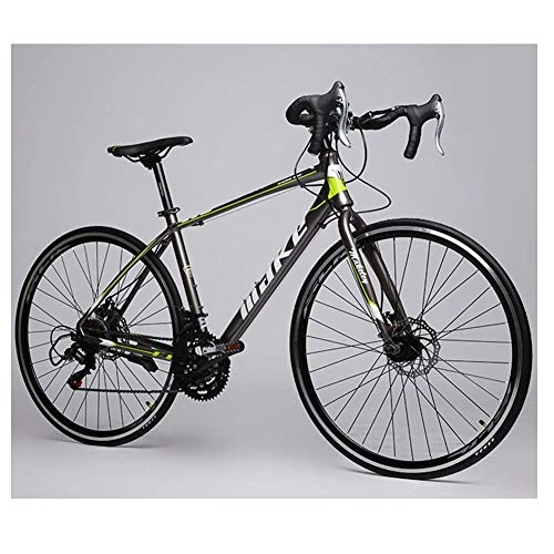 Bici da strada : FANG Adulti Bici da Strada, Ragazzi Ragazze 14 velocità Leggero Telaio Alluminio Bicicletta, Freni a Disco Shift Gears Strada Bicicletta, Verde