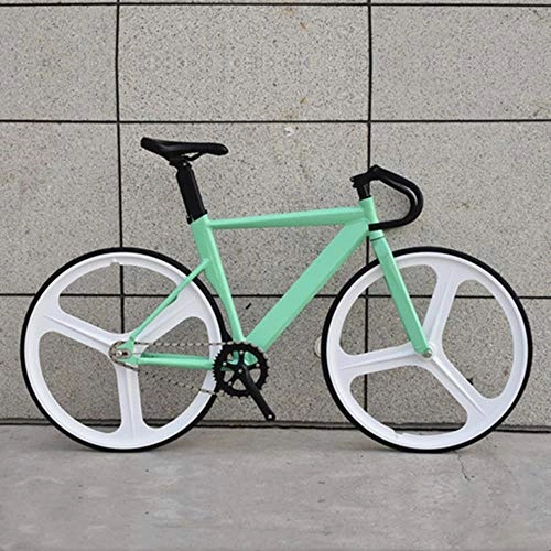 Bici da strada : GUIO Fixed Gear Bike 700C Muscular Alloy Frame 48cm 52cm 56cm  Bike Track Bicycle, Green, 52cm(168cm-180cm)