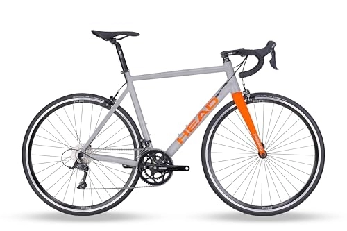 Bici da strada : HEAD I- Speed 1.0, Bicicletta da Corsa Unisex Adulto, Grigio / Arancione, 52