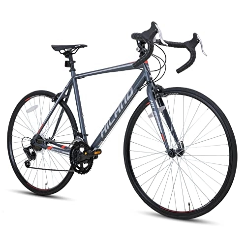 Bici da strada : IVIL HILAND - Bicicletta da corsa 700c, 28 pollici, telaio in acciaio con cambio Shimano a 12 marce, colore blu, freno a morsetto, da corsa e da uomo, taglia M