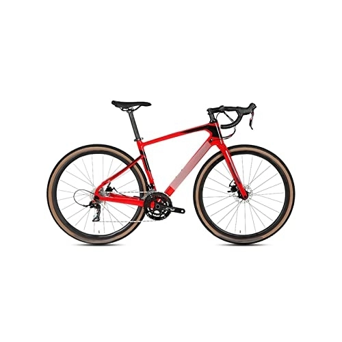 Bici da strada : LIANAI zxc Bikes Bicicletta Carbonio Integrato Manubrio Nascosto Inner-Cavo Telaio GruppoDisco Freno Colore: Rosso, Taglia : Small)