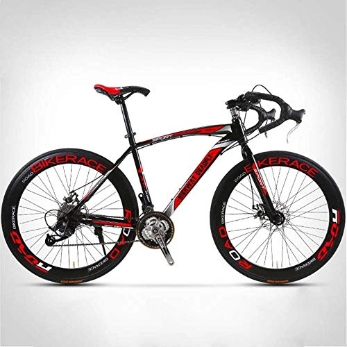 Bici da strada : LJXiioo Bici da Strada 700C con Telaio in Acciaio ad Alto tenore di Carbonio da Corsa su Strada, Bici da Strada con Ruote da 26 Pollici a Doppio Disco, C, 24 Speed 30 Knives