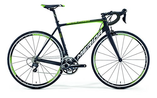 Bici da strada : Merida Scultura 6000 - Bicicletta da corsa da 28 pollici, in carbonio, colore nero / verde (2016), 52 cm