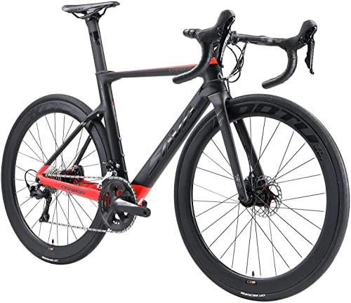 Bici da strada : SAVADECK Bici da Strada in Carbonio, 700C Bicicletta da Corsa in Fibra di Carbonio Completa con Gruppo Shimano Ultegra R8000 22S e Sistema di Freno a Disco Idraulico