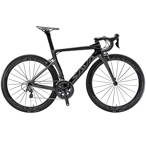 Bici da strada : SAVADECK Phantom3.0 Bici da Strada in Carbonio 700C Bici da Corsa su Strada Full Carbon Bicicletta con Cambio Shimano Ultegra R8000 22 velocità e Ruote Carbonio (Nero & Grigio, 560MM)