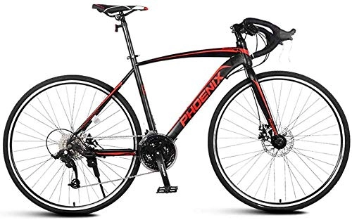 Bici da strada : Super speed speed bike!Telaio per bici da strada per adulti da uomo in acciaio al carbonio Bicicletta da bici da strada con freni a disco Race bici da corsa bianca 21 velocit-21 velocit_Nero-SD010