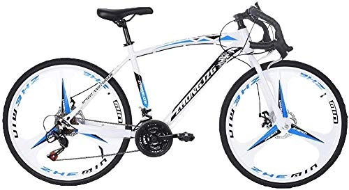 Bici da strada : SYCY Bici da Strada in Alluminio Shimanos alla Moda Bici da Strada a Sospensione Completa in Alluminio Freni a Disco a 21 velocità Bicicletta da Strada Resistente da 26 Pollici 700c