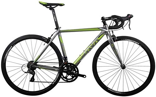 Bici da strada : Syxfckc Bici da Strada, Bici in Alluminio su Strada in Lega, Bici da Corsa, City Bike pendolarismo, Facile da Usare, Confortevole e Resistente (Color : Green, Size : 16 Speed)