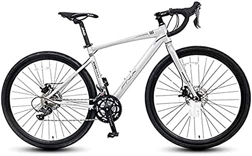 Bici da strada : WENHAO Bici da strada for adulti, 16 marcia da corsa a 16 velocità, biciclette da strada in alluminio leggero con freni a disco idraulici, pneumatici da 700 * 32C (colore: grigio, dimensioni: maniglia