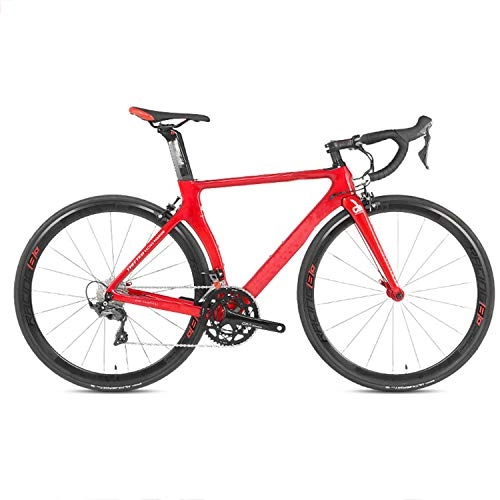 Bici da strada : Yinhai Bici da Strada in Fibra di Carbonio, Forcella in Carbonio, Shimano UT R8000, 22 velocità, Ruote 700C, Rosso, Bianco, Red 52cm