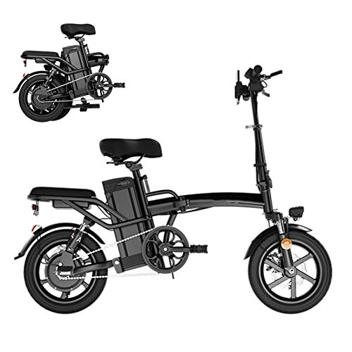 Bici elettriches : 14 Pollici Bicicletta Elettrica Pieghevole, , 400w Motore, Batteria Rimovibile, 48v Bicicletta Elettrica da Città per Pendolari Urbana Velocità Massima 40 Km / h Capacità di Carico 200kg, 35ah 220km