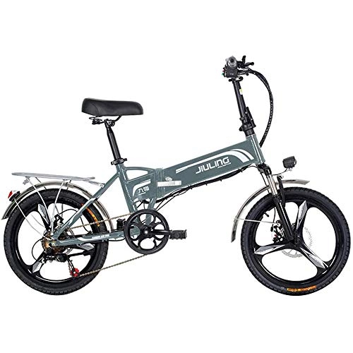 Bici elettriches : 20 Pollici Bicicletta Elettrica Pieghevole Bicicletta Pieghevole Elettrica, Biciclette Elettriche 350 W / 48 V, TRE Modalità Di Guida, Con Telecomando Antifurto, Batteria Al Litio Rimovibile, Grigio