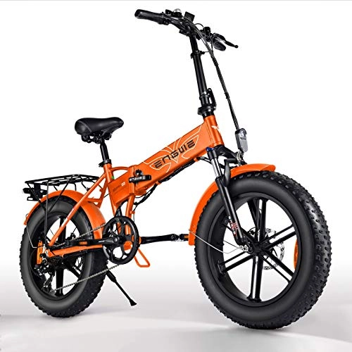 Bici elettriches : 20 Pollici Bicicletta Elettrica Pieghevole Mountain Bike Full Suspension, 750W 12.8Ah EBike Pedal Assist - 45 km / h & 80 km - Bici da Neve / Dpiaggia / Città (Arancia)