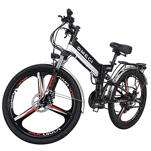 Bici elettriches : 2020 aggiornato elettrica Mountain bike, pieghevole bicicletta elettrica, 21 Velocit 26" 48V 300W 10AH batteria agli ioni di litio in lega di alluminio-bici biciclette for adulti ( Color : Black )