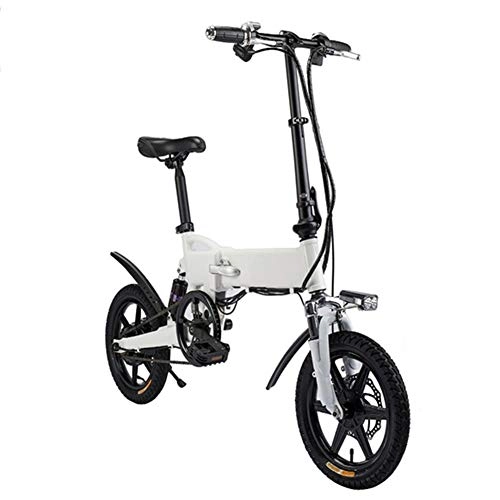 Bici elettriches : 250W Brushless Gear Motor Pieghevole Bici elettrica 20 Pollici Bicicletta elettrica Freni a Disco Doppio 36V 7.8Ah Rimovibile agli ioni di Litio di Bici elettriche di Potenza Assist, Bianca