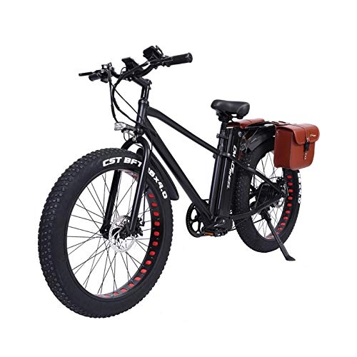 Bici elettriches : 26" Bici Elettrica da Citt / àTrekking, Mountain Bike Elettrica Con Supporto per Cellulare, 30-45KM / H, Professionale a 5 velocità, Modalità crociera (Con Borsa da Sella)
