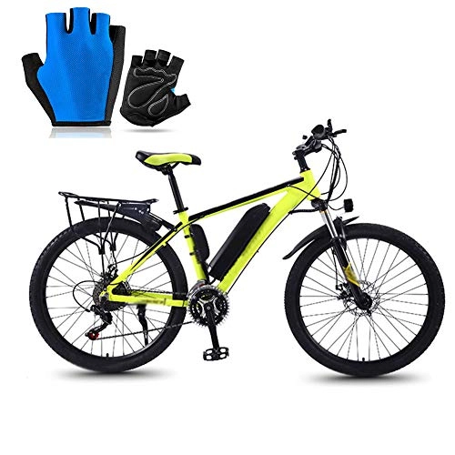 Bici elettriches : 26" Bici Elettrica da Città Bicicletta Elettrica Lega di Alluminio Freni a Doppio Disco 36 V / 13ah Display a LED 35 Chilometri All'ora Bicicletta Portatile per Adulto Unisex, Verde