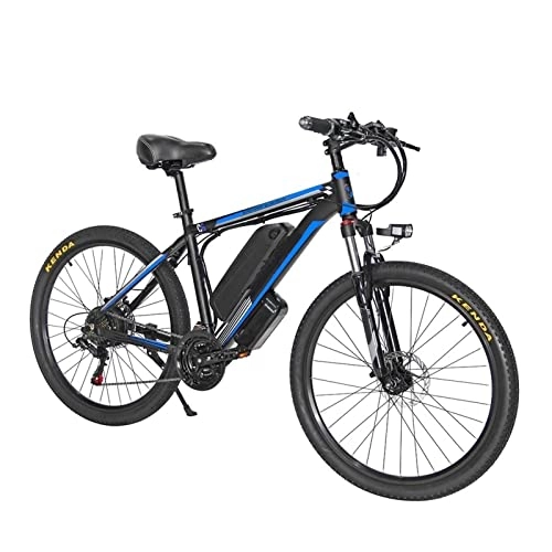 Bici elettriches : 26"Mountain Bike elettrica, 1000 W MTB E-Bike per Uomo Batteria elettrica da Città Bicicletta da Neve Ibrida (Colore : Blu, Number of speeds : 21)