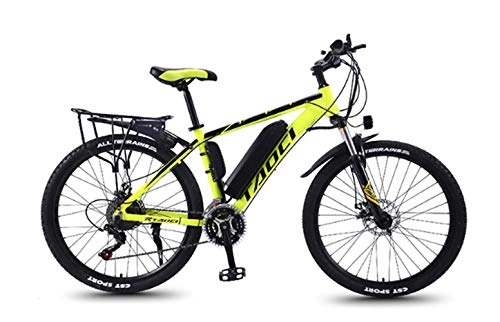 Bici elettriches : 26 Pollici Bicicletta Elettrica Adulto Auto Elettrica al Litio Rimovibile Richiamo Batteria Mountain Bike off-Road Fuoristrada per Uomini E Donne, Giallo, 8AH50 km