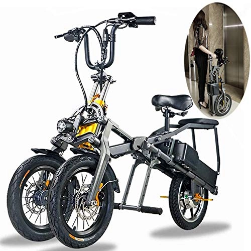 Bici elettriches : 3 ruote bici elettrica, Commute Ebike per adulti, Folding Mountain Scooter elettrico 48V 17AH Città bicicletta elettrica con 2 Fast caricabatteria di guida massimo Distanza 80 km Batteria rimovibile