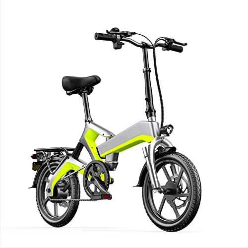Bici elettriches : 400W Bike elettrica Pieghevole for Adulti Bicicletta elettrica Leggera for Adulti 48V 10Ah Batteria al Litio 16 Pollici Pneumatico Elettrico Mini Pieghevole e Bike (Colore : Giallo)