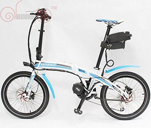 Bici elettriches : 48V 350W 8Fun Bafang Mid-Drive Motor Mosso 20-F1 Mini Foldable Ebike+48V 12AH Seat Post Battery Electric Bicycle