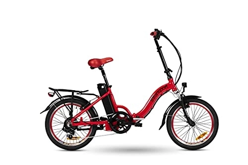 Bici elettriches : 9TRANSPORT E-Bike - Bicicletta elettrica Lola pieghevole, 250 W, 25 km / h, batteria 36 V, 10 Ah, colore: rosso