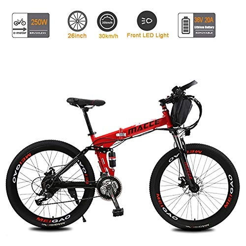 Bici elettriches : Acptxvh Batteria Rimovibile Pieghevole Bici elettrica, 26 Pollici Ruote Mountain Bike, con 36V 20A della Batteria