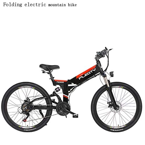 Bici elettriches : Adulti Pieghevole elettrica della Bici di Montagna, 48V 12.8AH Batteria al Litio, noleggio 614W in Lega di Alluminio elettrici, 21 velocità off-Road Bicicletta elettrica, 26 Pollici Ruote