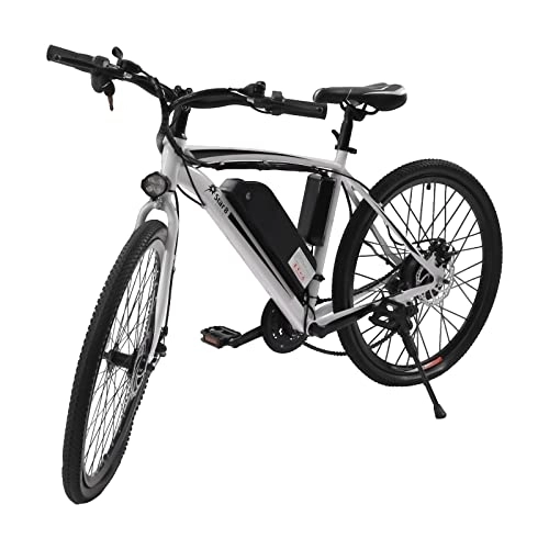 Bici elettriches : AOAPUMM E-Bike 26 pollici, mountain bike elettrica, 25 km / h, 21 marce, bicicletta elettrica da città, con batteria rimovibile da 36 V, 10 Ah, display LCD, mountain bike
