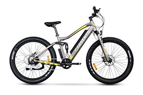 Bici elettriches : Argento Performance PRO Mountain Bike, Bici Elettrica Unisex – Adulto, Assicurazione AXA "Tutela Famiglia" inclusa, Giallo, Telaio da 46 cm